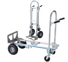 Heavy Duty Convertible Aluminum Hand Truck, Fully Assembled without Wheels, Flat Free Wheels